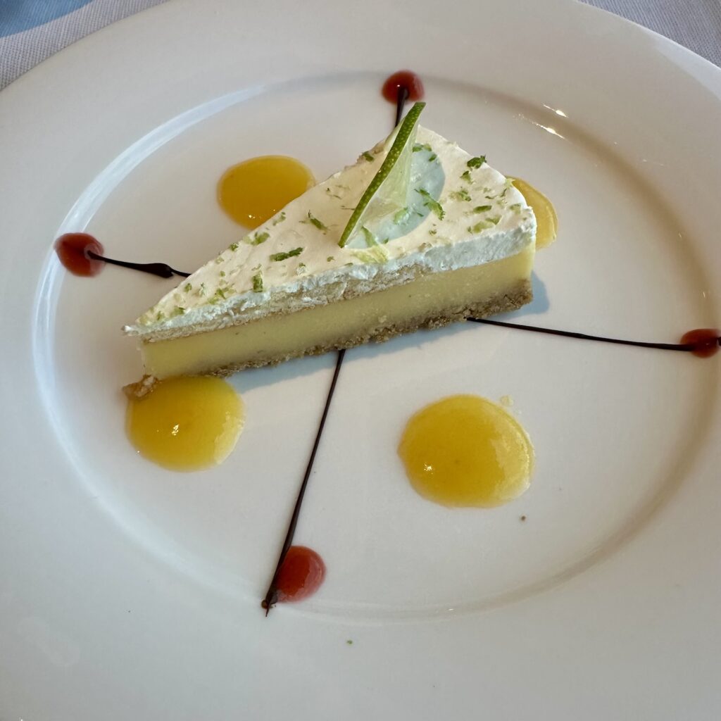 key lime pie, dining aboard the SS explorer