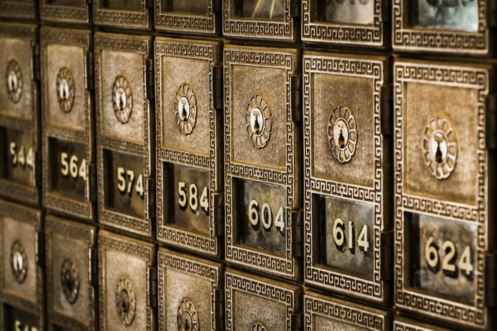 antique numbered metal mailboxes