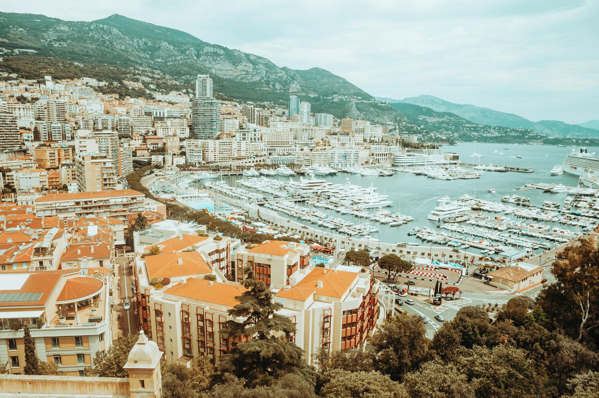 aerial view of monaco in the french riviera