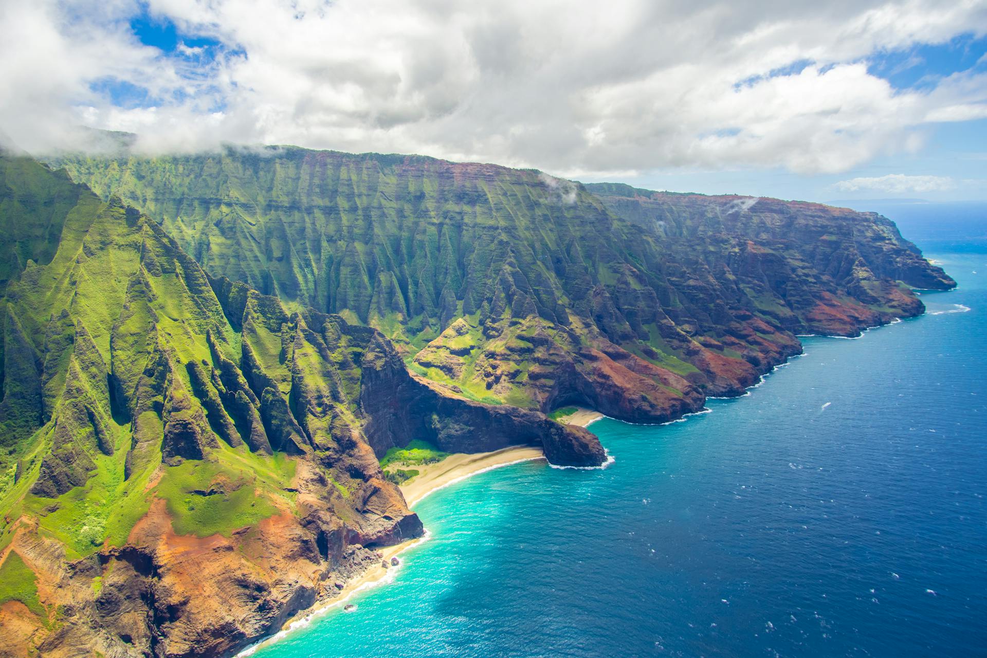 Mountainous island in the sea, Kauai HI