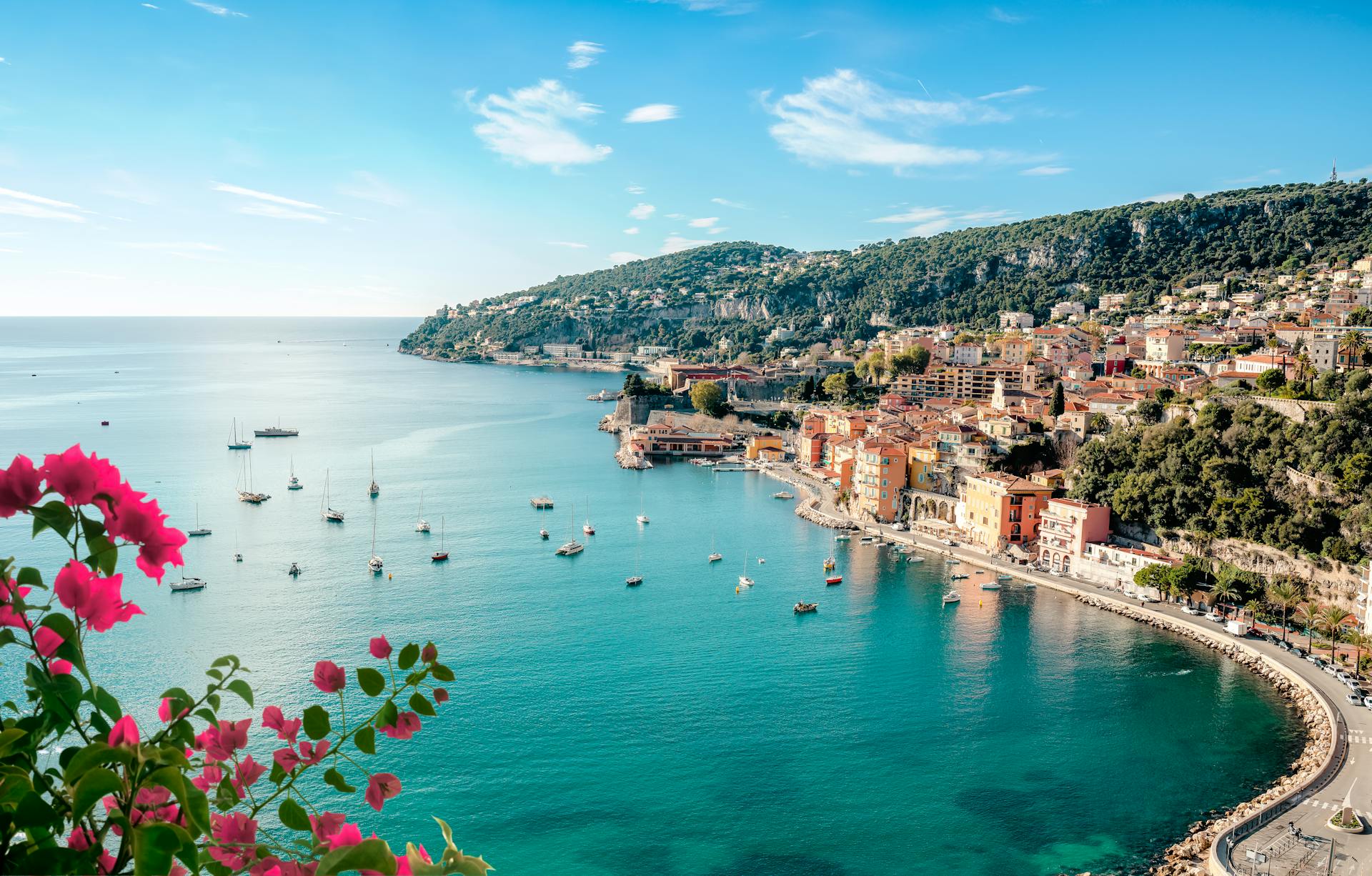 Scenic View of Villefranche-sur-Mer Coast in Summer