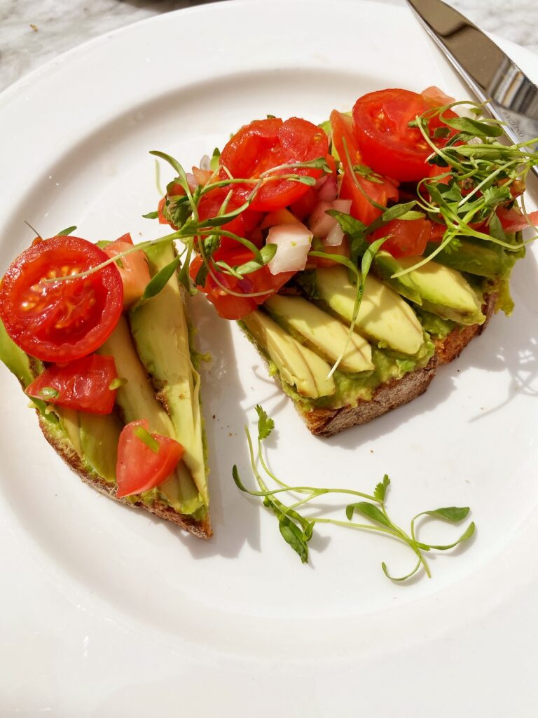 Avocado toast at Shutters